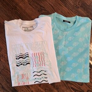 Pink Dolphin NWT | Lot of 2 | The Mr Positive Tee & Logo Sketch Tee size Large